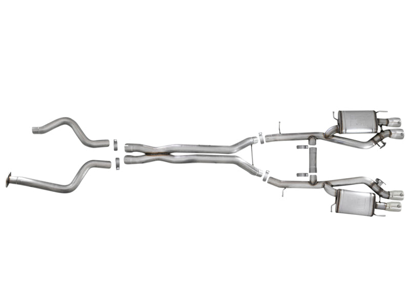 aFe MACHForce XP 3in 304 SS Cat-Back Dual Mode Exhaust w/ Polished Tips 16-17 Cadillac ATS-V V6-3.6L