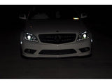 Phares de projecteur halogènes Spyder Mercedes Benz Classe C 08-11 - DRL Blk PRO-YD-MBW20408-DRL-BK