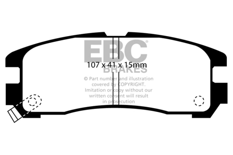 Plaquettes de frein arrière EBC 95-99 Chrysler Sebring Coupé 2.0 Greenstuff