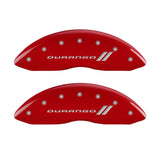 Couvre-étriers MGP 4 gravés à l'avant et à l'arrière avec rayures/finition rouge Durango argent ch