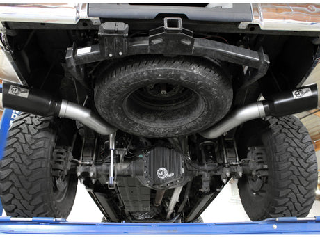 Échappement arrière DPF en acier inoxydable 409 de 4 po à grand alésage aFe HD avec embout noir pour camions Ford Diesel V8 15-16