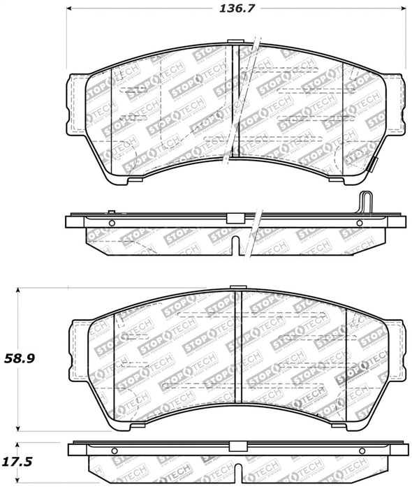 Plaquettes de frein avant StopTech Performance pour Ford Fusion 06-10 / Lincoln MKZ 07-10 / Mazda 6 06-09