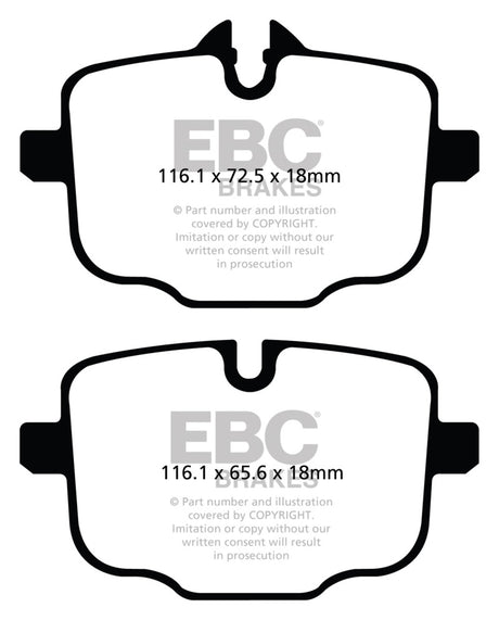 EBC 2021+ BMW M3/M4 3.0TT (G80/G82/G83 w/Cast Iron Rotors) Redstuff Rear Brake Pads