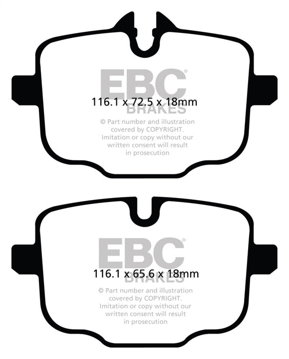 Plaquettes de frein arrière Redstuff EBC 2021+ BMW M3/M4 3.0TT (G80/G82/G83 avec disques en fonte)