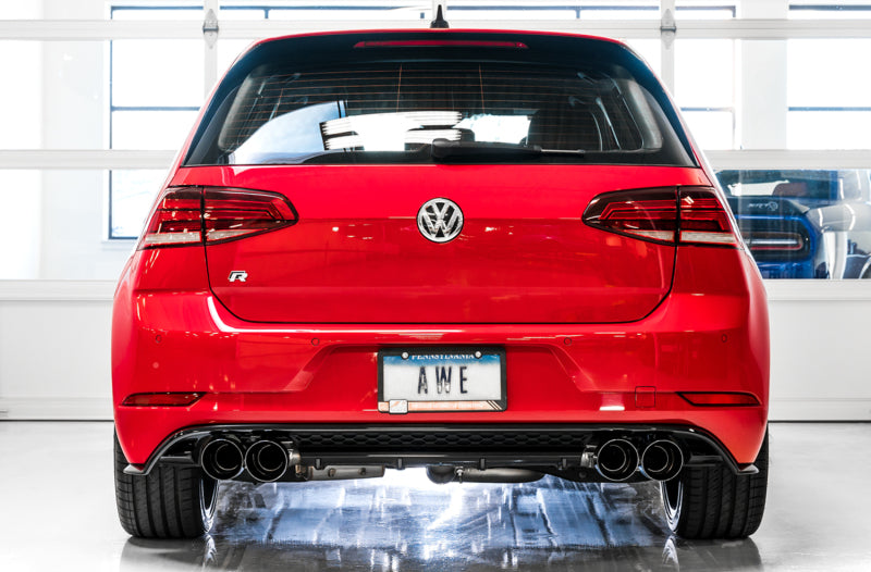 Échappement SwitchPath AWE Tuning MK7.5 Golf R avec embouts noirs diamantés 102 mm