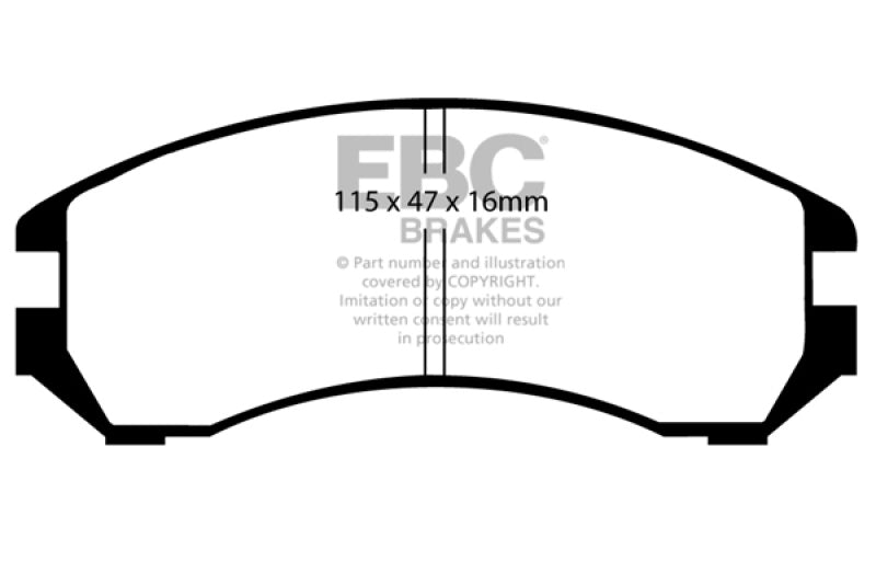 EBC 86-87 Nissan Pulsar NX 1.6 SE Redstuff Front Brake Pads