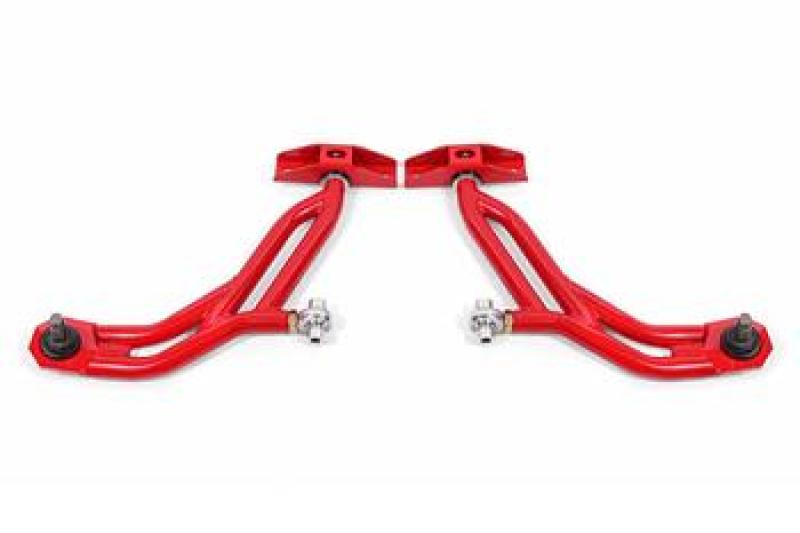 Bras de suspension inférieurs réglables BMR 10-14 Ford Mustang avec embout en Delrin/rotule haute de 19 mm - Rouge