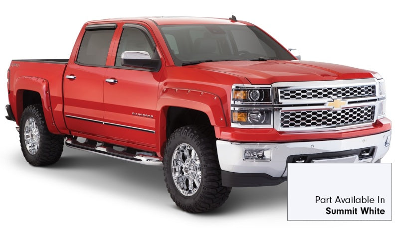 Élargisseurs de poche style Bushwacker 16-18 Chevy Silverado 1500 Fleetside 4 pièces - Blanc sommet