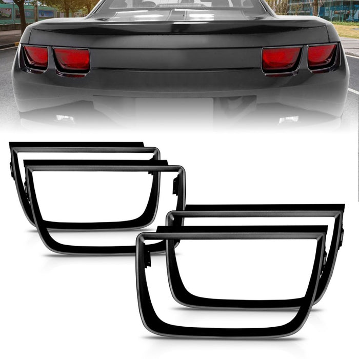 Lunette de feux arrière ANZO 2010-2013 Chevrolet Camaro Lunette de feux arrière - 4 pièces noir mat