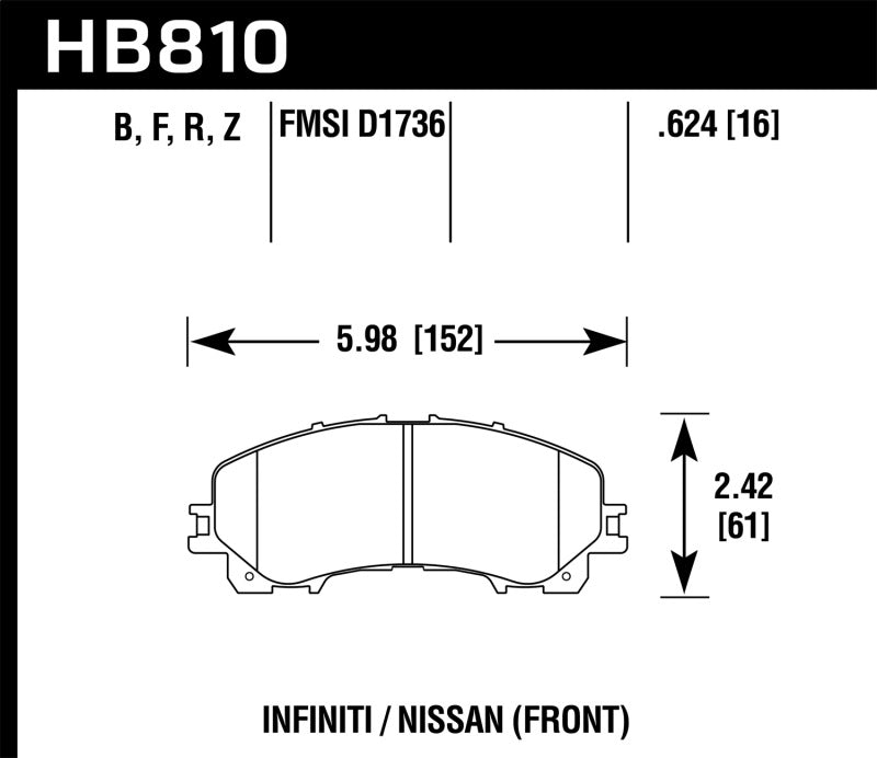 Plaquettes de frein avant Hawk 14-17 Infiniti Q50 HPS 5.0