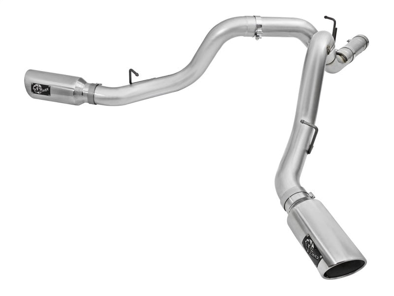 Échappement aFe Atlas 4 pouces double DPF-Back en acier allié avec embouts polaires 16-17 GM Diesel Truck V8-6.6L (td) LML