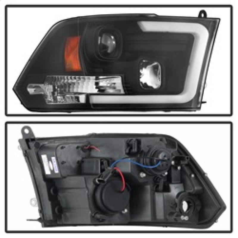 Phares Spyder 09-16 Dodge Ram 1500 Version 2 Barre lumineuse DRL Noir PRO-YD-DR09V2-LBDRL-BK