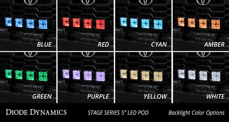 Ensemble de barres lumineuses CrossLink pour calandre Toyota Tundra SS5 2022 de Diode Dynamics - Combo Pro jaune