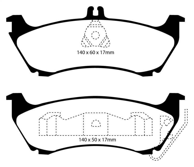 EBC 99-02 Mercedes-Benz M-Class (ML) ML320 3.2 Greenstuff Rear Brake Pads