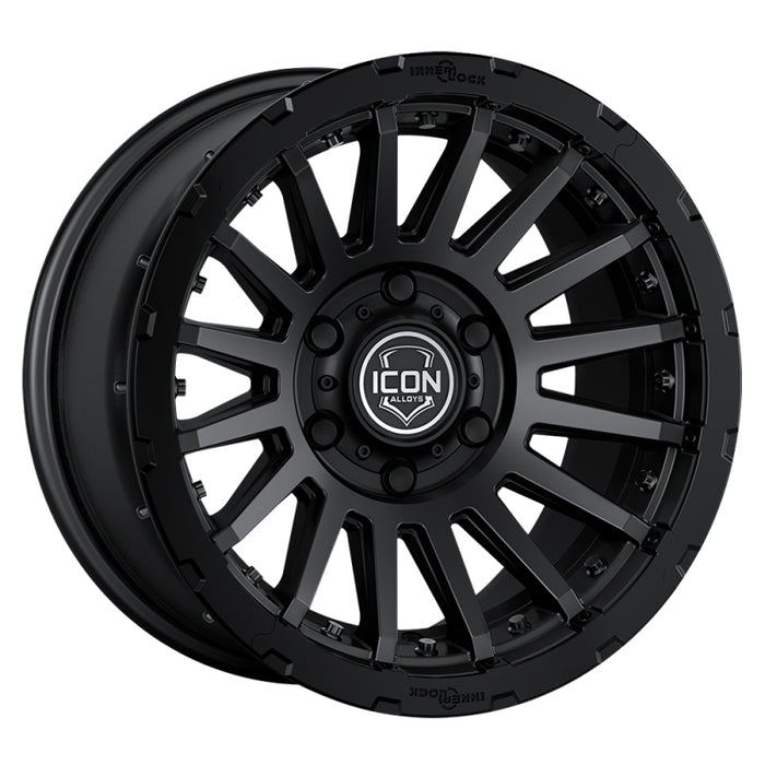 Roue ICON Recon Pro 17x8,5 5 x 150 25 mm Offset 5,75 pouces BS Noir satiné