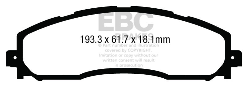 Plaquettes de frein arrière extra-robustes EBC 13+ Ford F250 (avec Super Duty) 6.2 (2WD)