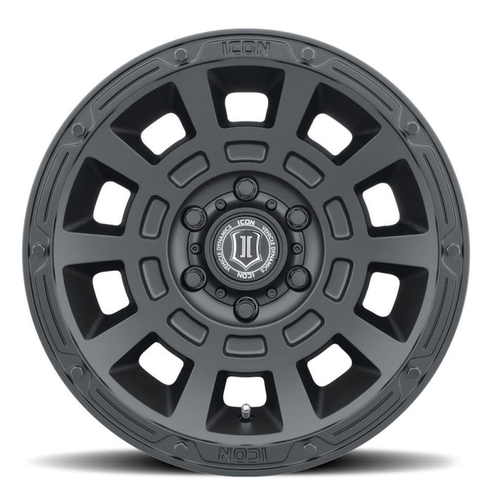 Roue ICON Thrust 17x8,5 6x5,5 25 mm de déport 5,75 pouces BS 95,1 mm d'alésage noir satiné