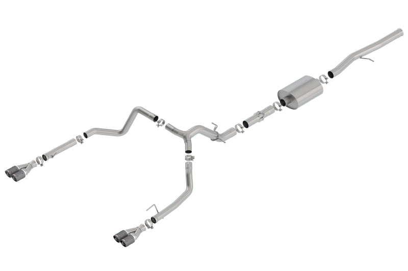 Échappement Catback Borla 19 Chevrolet Silverado/GMC Sierra 1500 6.2L SS ATAK - Embouts en fibre de carbone