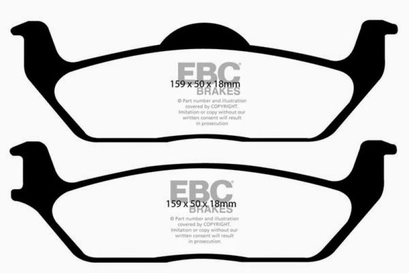 Plaquettes de frein arrière extra-robustes à 6 boulons EBC 11 pour Ford F150 3.5 Twin Turbo (2WD)