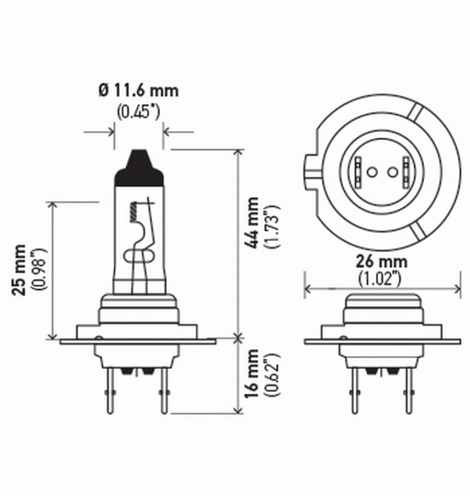 Ampoule haute puissance Hella H7 12V 100W PX26d T4.6 (paire)