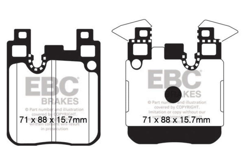 Plaquettes de frein arrière EBC 14+ pour BMW M3 3.0 Twin Turbo (F80) Yellowstuff