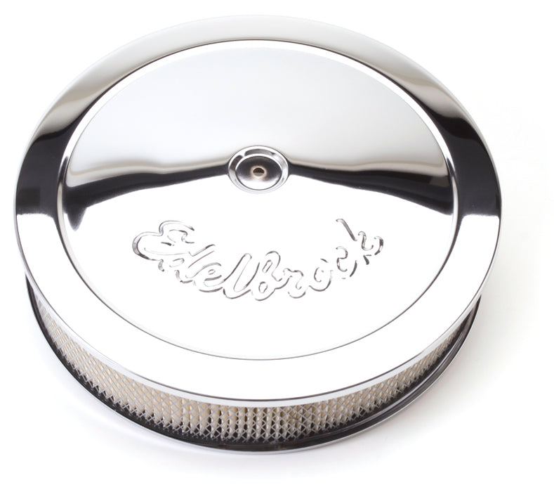 Élément en papier rond en acier pour épurateur d'air Edelbrock série Pro-Flo, 14 po de diamètre x 3 75 po de base abaissée