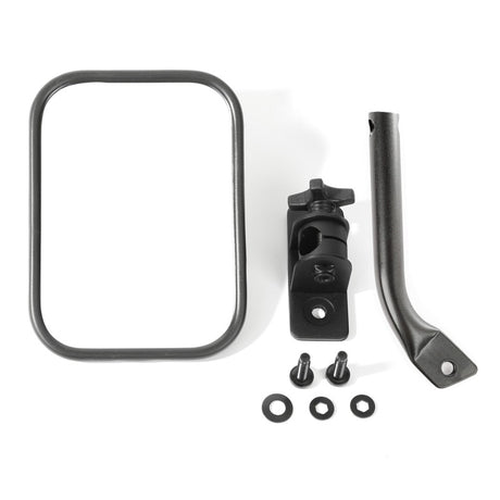 Rétroviseur de sentier rectangulaire texturé noir Rugged Ridge 97-18 Jeep Wrangler