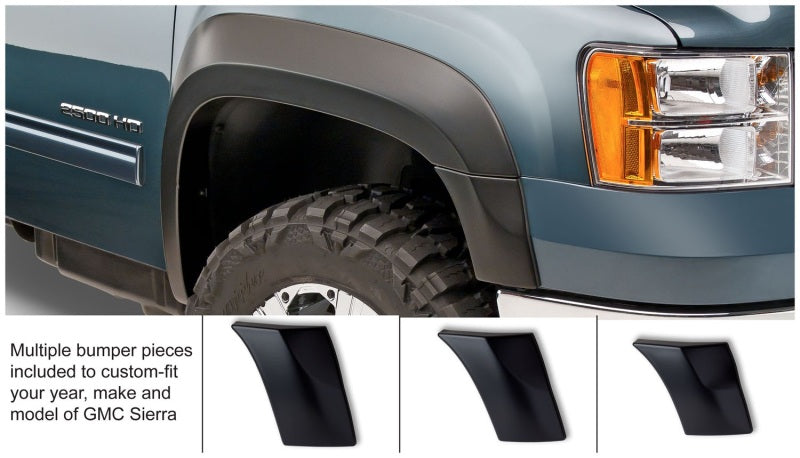 Bushwacker 07-13 GMC Sierra 1500 Fleetside Extend-A-Fender Style Flares 4 pièces 69,3 pouces - Noir