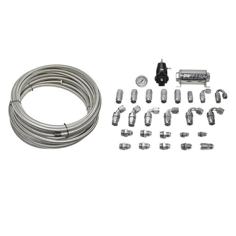 Module de pompe DeatschWerks 16-19 Cadillac CTS-V série X2 - Alimentation 8AN avec retour 6AN Kit de plomberie PTFE
