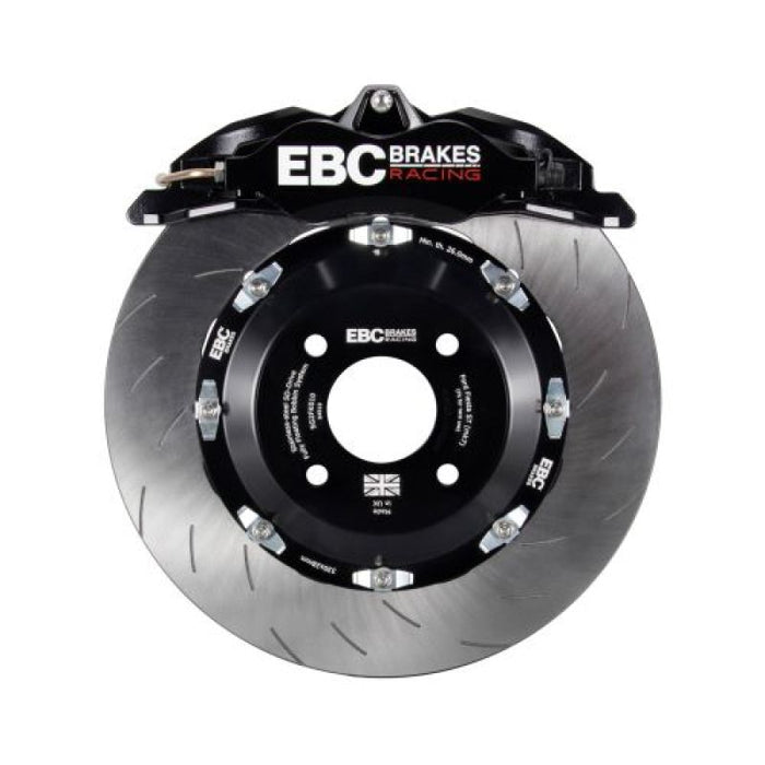 EBC Racing 12-20 Audi A3 (8V) 1.8T Black Apollo-4 Calipers 330mm Rotors Front Big Brake Kit