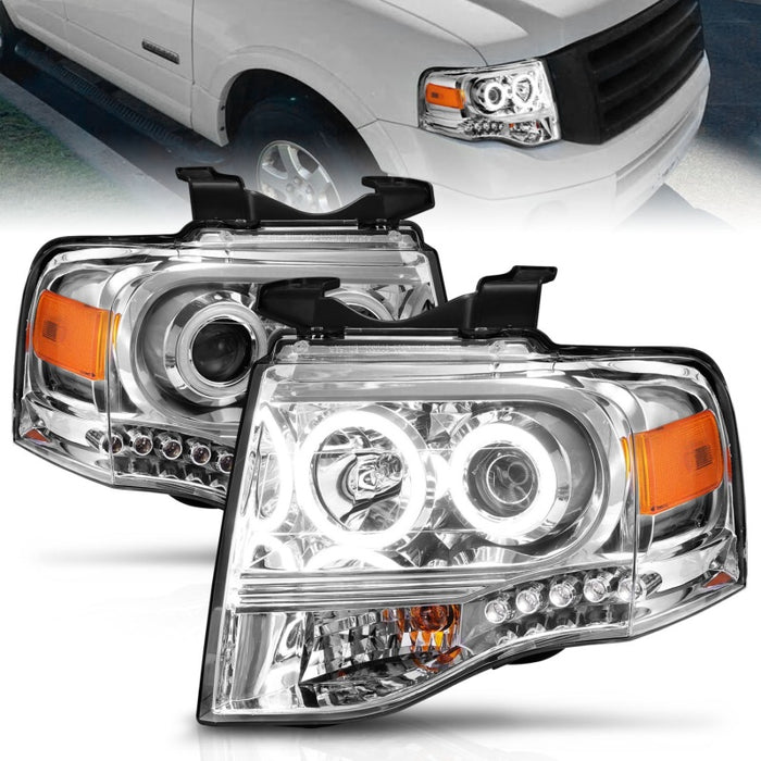 Phares de projecteur ANZO 2007-2014 Ford Expedition Chrome