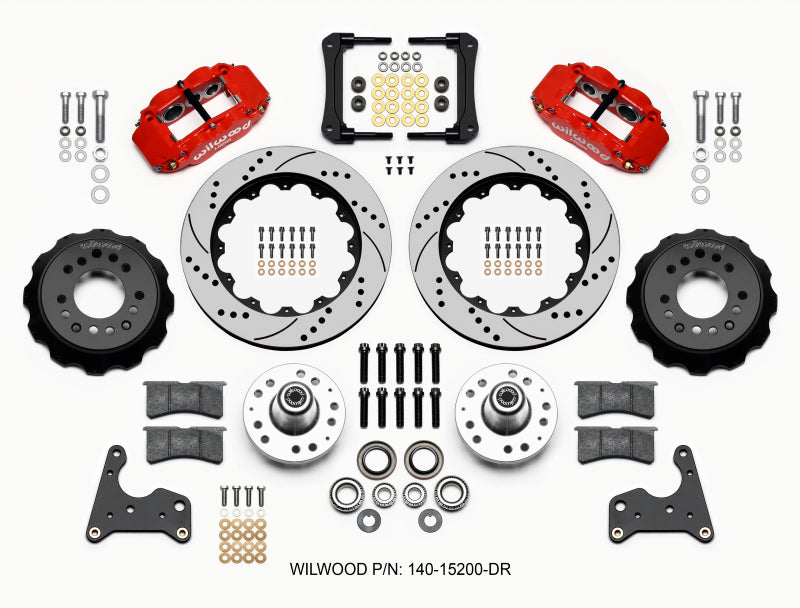 Wilwood Narrow Superlite 6R Front Hub Kit 14.00in Drill Red 65-72 CDP C Body -Drum