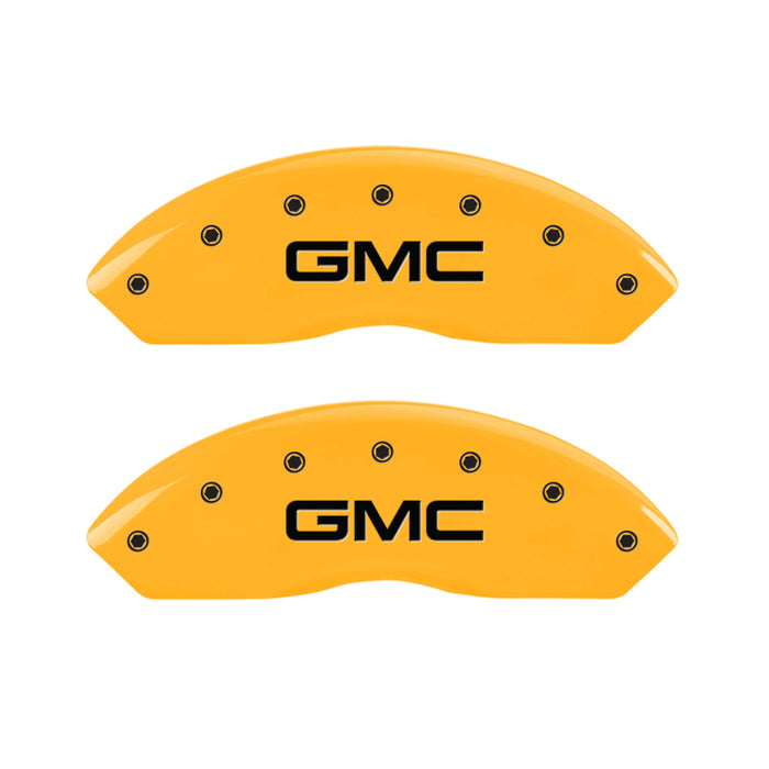 Couvre-étriers MGP 4 gravés avant et arrière GMC finition jaune noir Char 2016 GMC Savana 3500