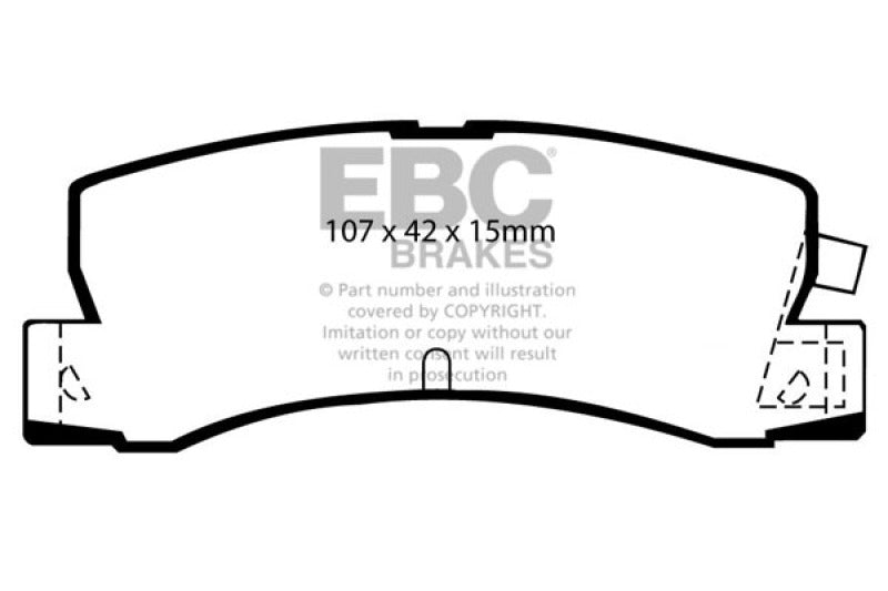 Plaquettes de frein arrière EBC 89-92 Geo Prizm 1.6 SL Greenstuff