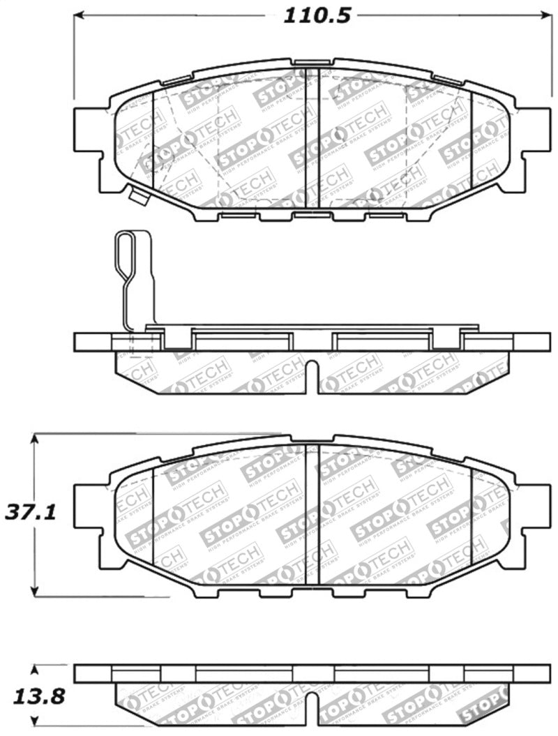 Plaquettes de frein arrière StopTech Performance 08-10 WRX