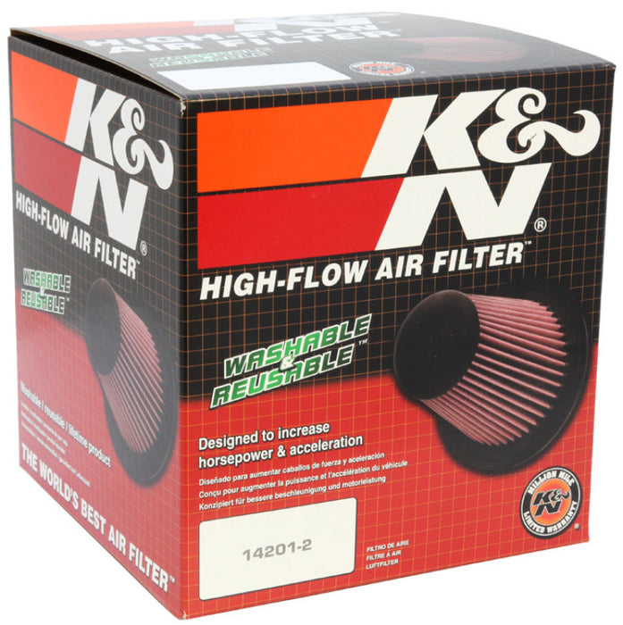 Filtre à air universel K&amp;N Filter avec dessus en fibre de carbone et bride de 6 po x base de 7,5 po x hauteur de 6 po