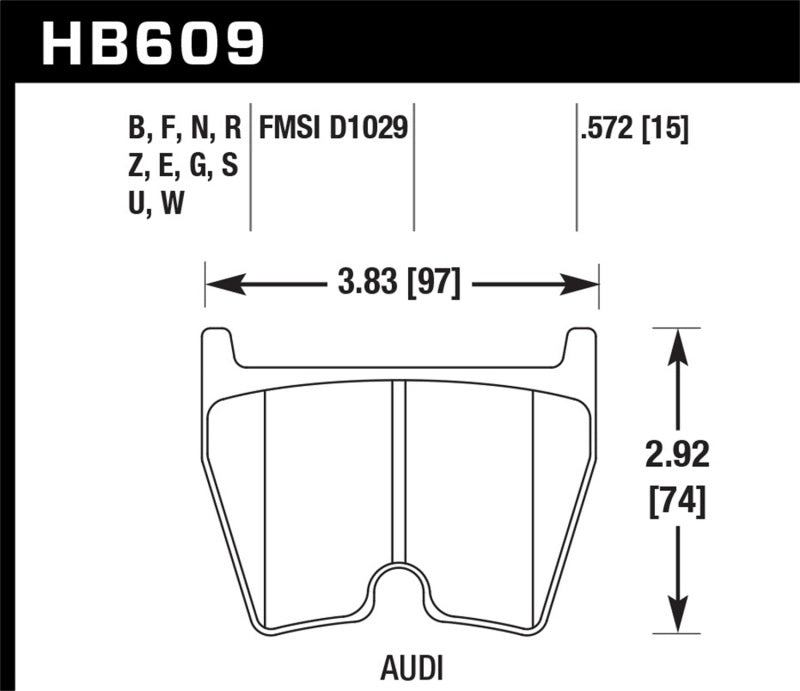 Plaquettes de frein avant de course Hawk 08-11 Audi R8/07-08 RS4/03-04 RS6 / 02-03 VW Phaeton HPS 5.0