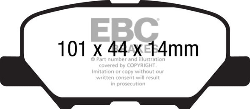 Plaquettes de frein arrière extra-robustes EBC 13+ pour Mitsubishi Outlander 2.4 FWD