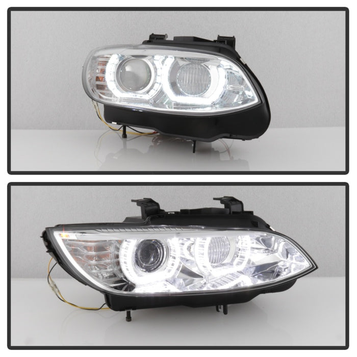 Spyder 08-10 BMW F92 3 Series Proj Headlight - High Beam H3 DRL LED - Chrome - PRO-YD-BMWE9208-DRL-C