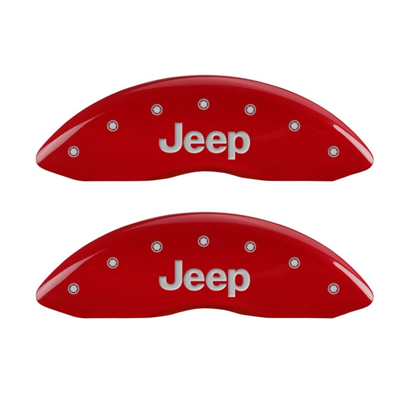 Ensemble avant MGP 2 couvre-étriers avant gravés JEEP finition rouge argent ch