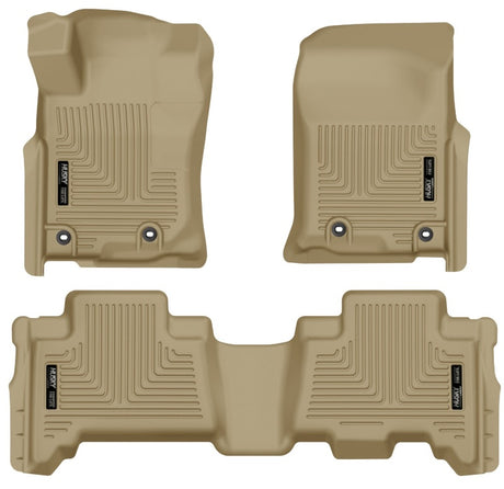 Revêtements de sol avant et 2e siège Husky Liners 2013 Toyota 4Runner WeatherBeater Tan