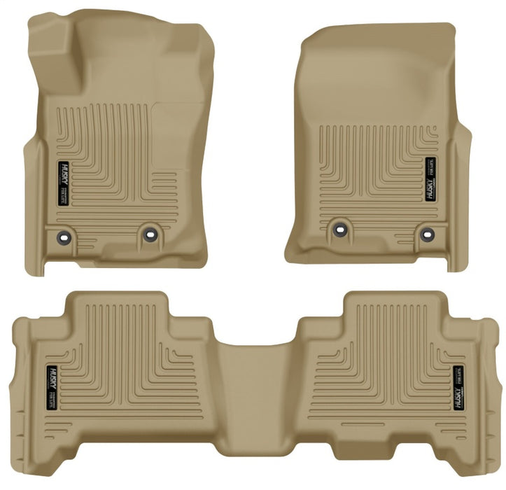 Revêtements de sol avant et 2e siège Husky Liners 2013 Toyota 4Runner WeatherBeater Tan