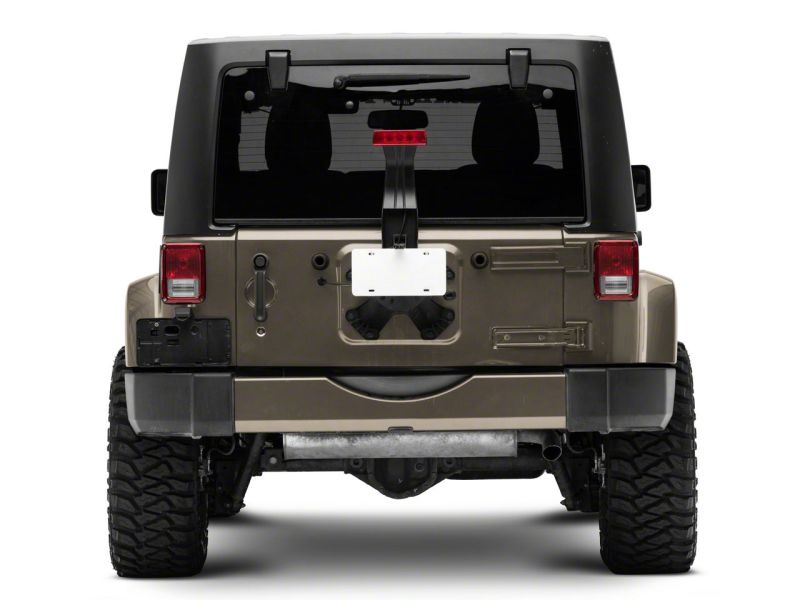 Support de plaque d'immatriculation Raxiom 07-18 Jeep Wrangler JK Axial Series avec feu stop à LED