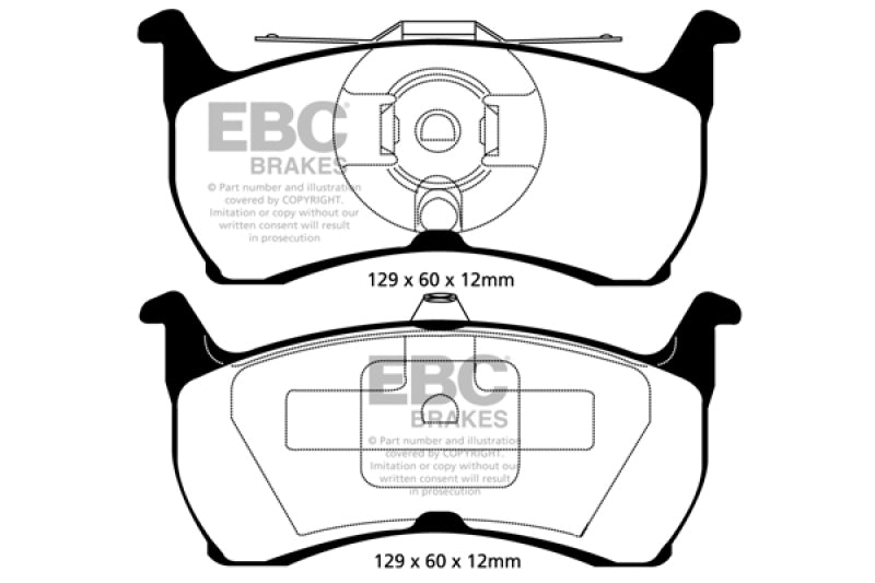 Plaquettes de frein arrière Yellowstuff EBC 93-00 Aston Martin Virage 5.3 (étrier PBR)