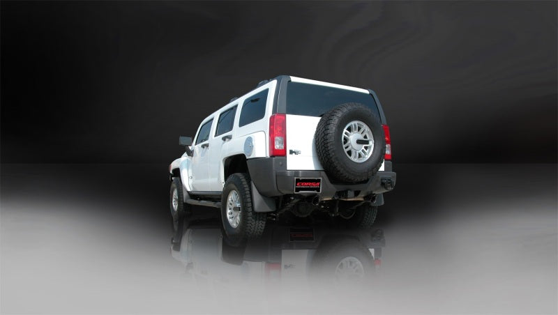 Corsa 06-08 Hummer H3 Cat-Back 3 pouces double arrière avec embouts simples Pro-Series noirs de 4 pouces