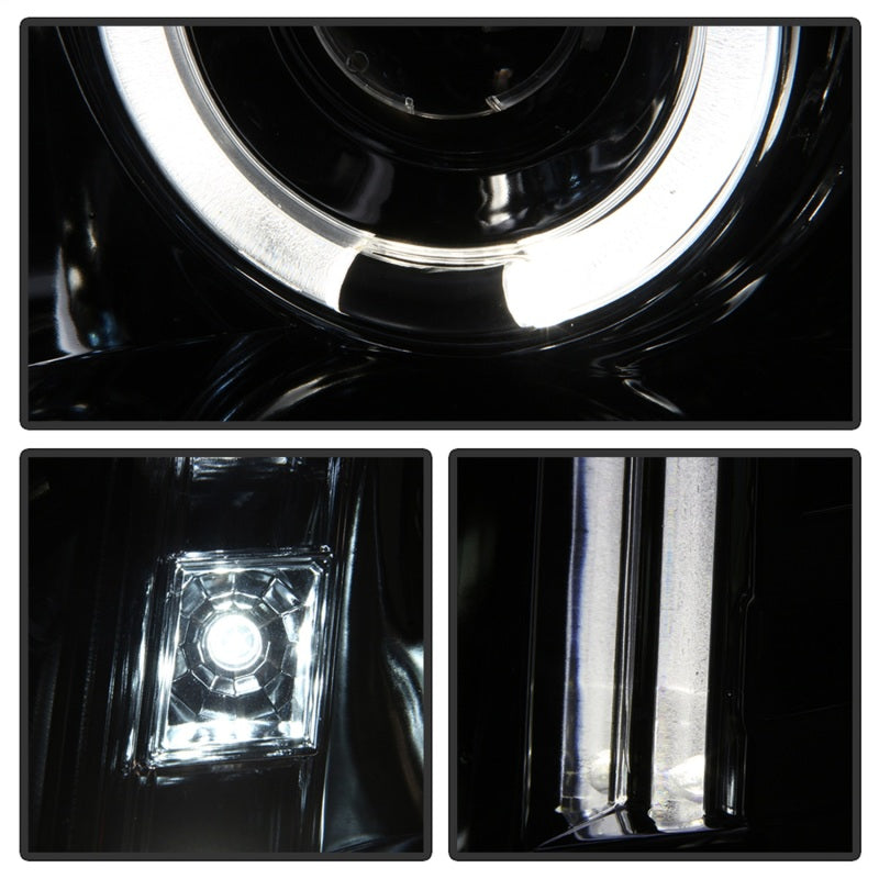 Phares de projecteur Spyder GMC Yukon 07-14/GMC Yukon XL 07-14 LED Halo LED Chrome PRO-YD-GY07-HL-C