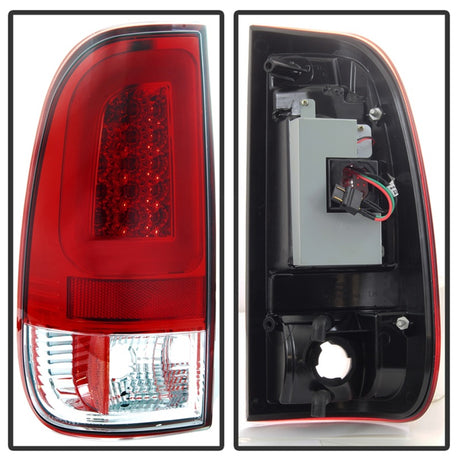 Feux arrière à LED Spyder 97-03 Ford F150 Stylsd. F250 V3 - Rouge/Clr ALT-YD-FF15097V3-LBLED-RC