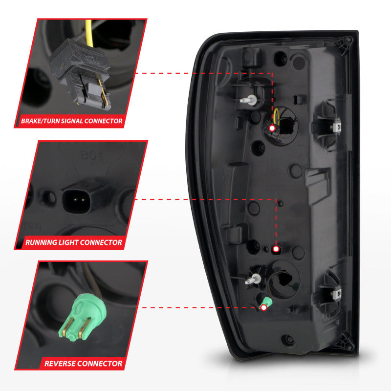 ANZO 19-23 GMC Sierra 1500/2500HD/3500HD Black Replacement Full LED Bar Tail Light