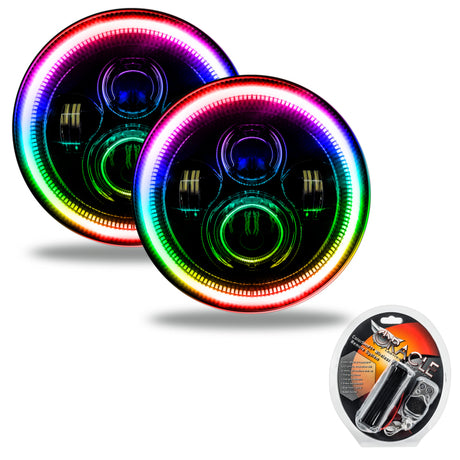 Phares à DEL haute puissance Oracle 7 pouces - Lunette noire - ColorSHIFT VOIR LA GARANTIE