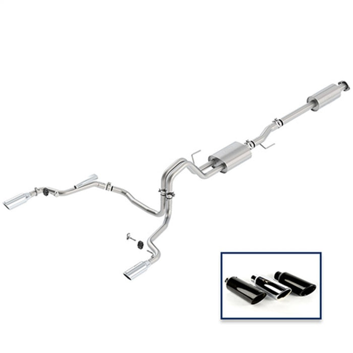 Système d'échappement sport Cat-Back Ford Racing 15-18 F-150 5.0L - Embouts chromés de sortie arrière